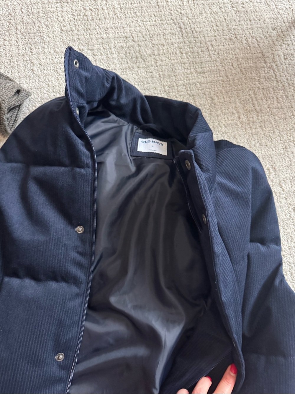 Old Navy Men's Dark Navy Quilted Puffer Jacket
